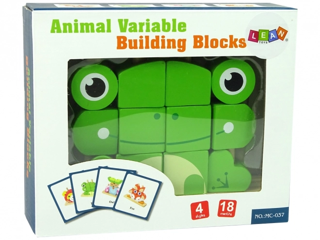 Creative 3D Wooden Frog Puzzle Blocks