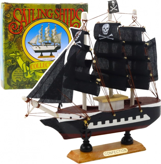 Dekorativni model piratske jadrnice črna 20x20 cm