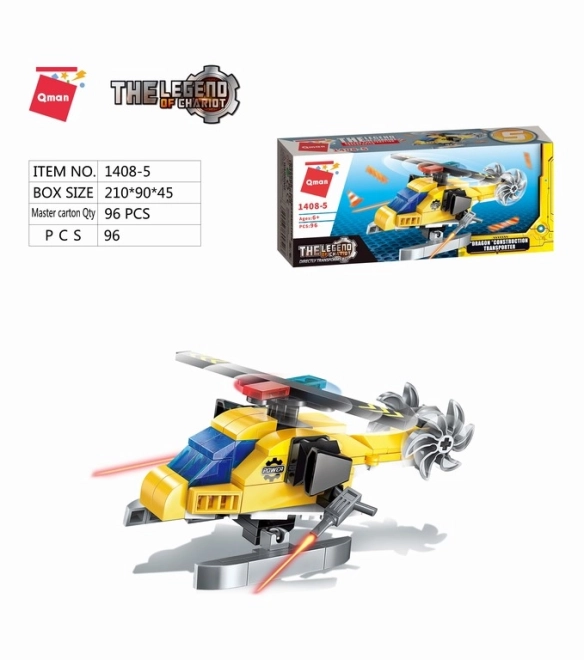 Qman The Legend of Chariot Helicopter Dragon Building Set