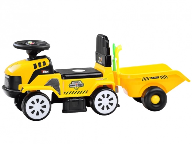 Ride-On Tractor with Trailer – Yellow