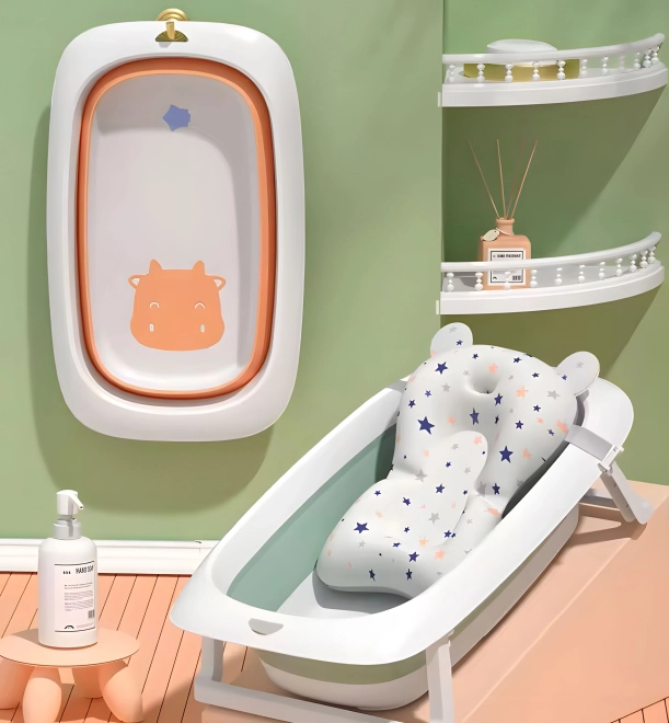 Foldable Baby Bathtub with Cow Design