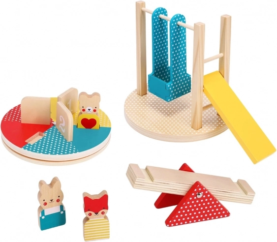 Petit Collage Wooden Playground Set with Animals