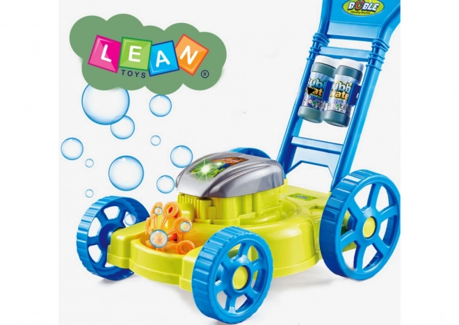 Bubble Making Lawn Mower Toy Blue With Music