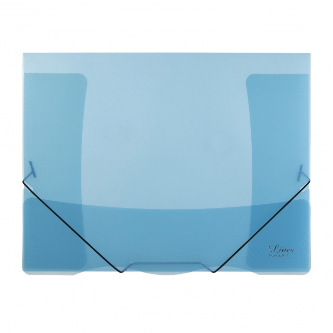 Transparent Folder with Elastic Lines Blue