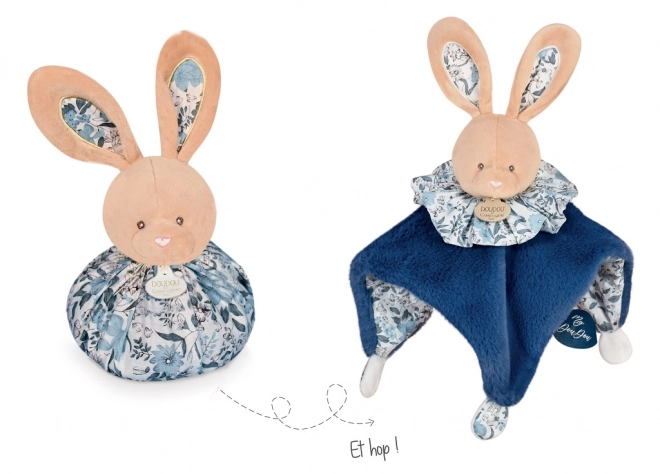 Blue Cuddly Bunny 3-in-1 Toy and Blanket