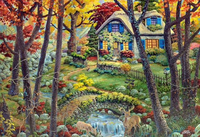 Wooden Forest Cabin Puzzle 2-in-1