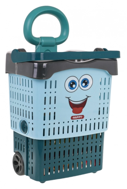 Blue Shopping Cart with Accessories for Kids