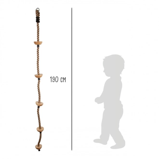 Children's Climbing Rope with Wooden Steps