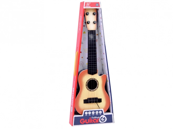 4-string guitar for children with pick – light brown