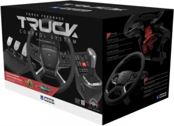 Hori Force Feedback Truck Control System na PC – realistyczna kierownica ciężarówki z drążkiem zmiany biegów i pedałami