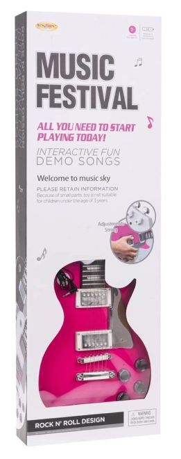 Pink Electric Guitar and Microphone Set