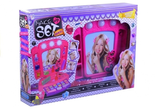 Makeup Vanity Set with Mirror and Lights for Girls