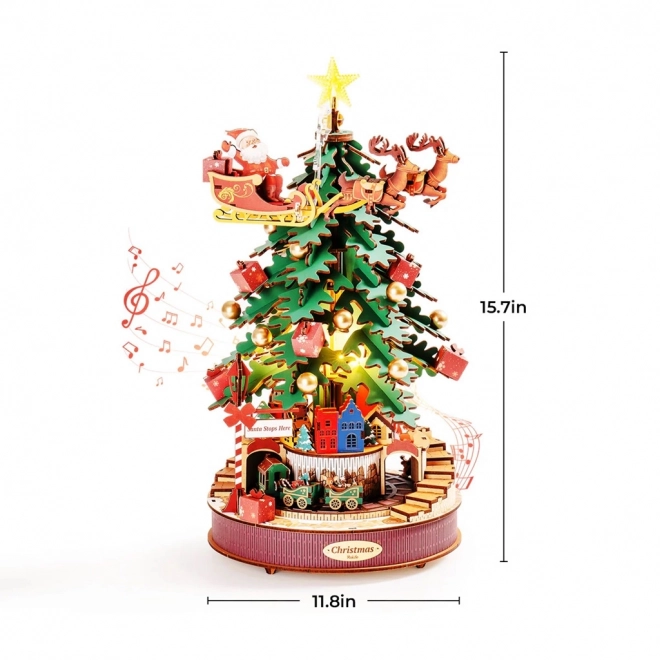 3D Wooden Musical Christmas Tree Puzzle