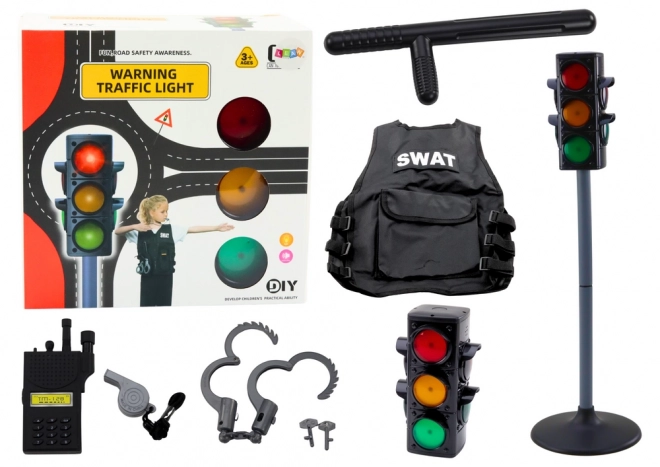 Educational Police Officer Set with Traffic Light