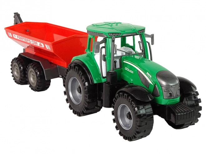 Green Tractor with Red Trailer Friction Drive