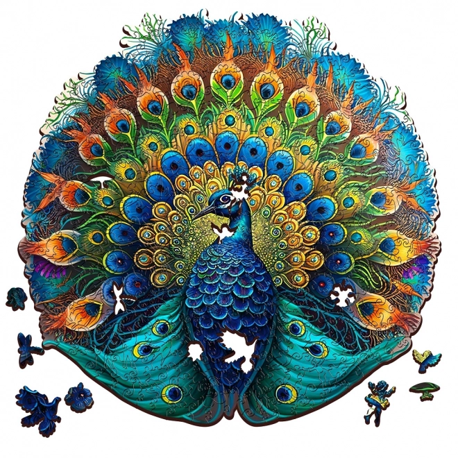 EscapeWelt Wooden Glow-in-the-Dark Peacock Puzzle 200 Pieces