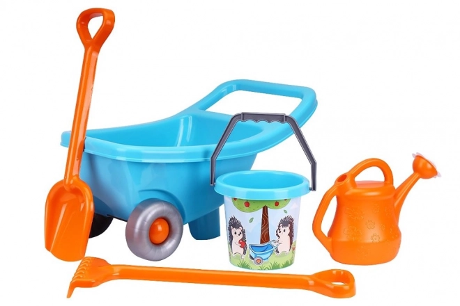 Blue Garden Wheelbarrow Set for Kids