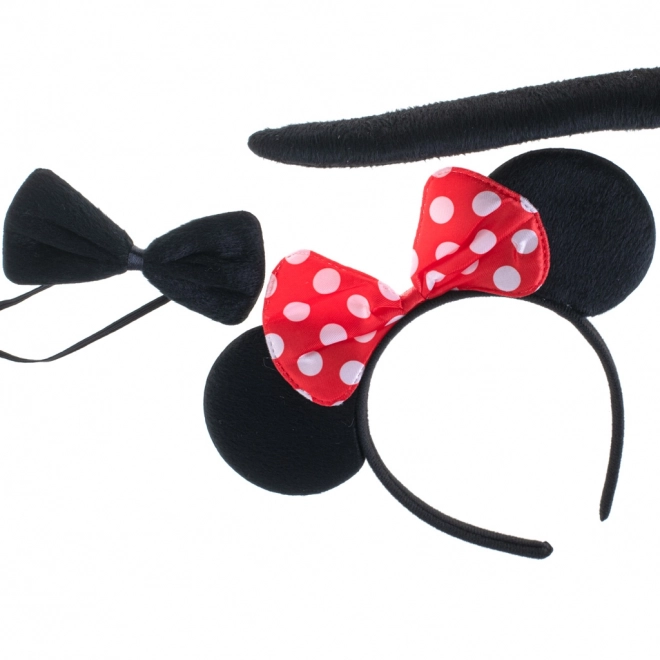 Mouse Costume Set With Bow Headband, Tail And Bowtie