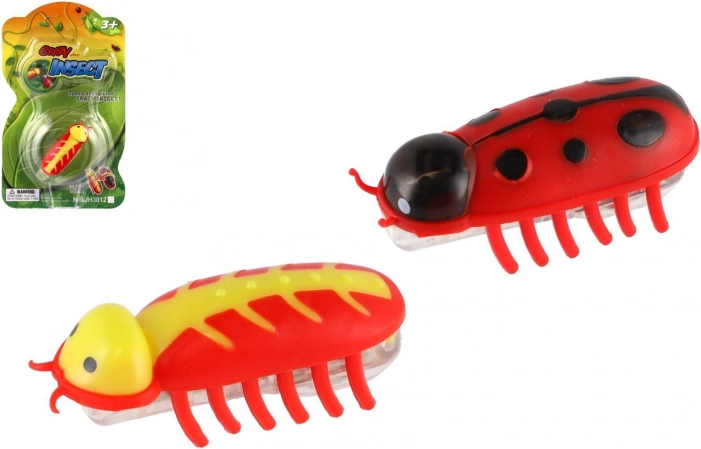 Coleottero interattivo strisciante a batteria, plastica, 4,5 cm