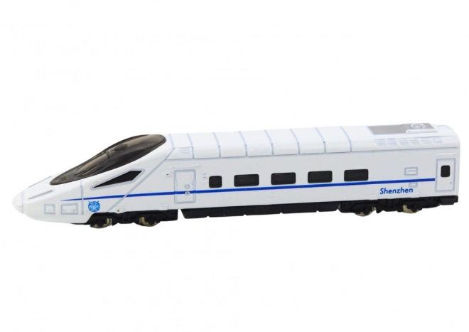 Sběratelský model vlakového vozu bílý 1:48 kovový