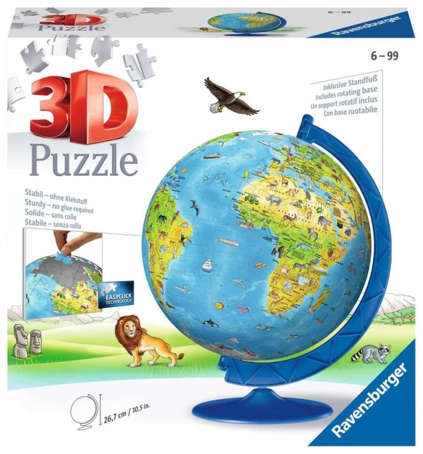 3D World Globe Puzzle for Kids