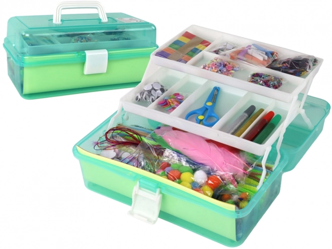 Artistic DIY Green Folding Suitcase Set