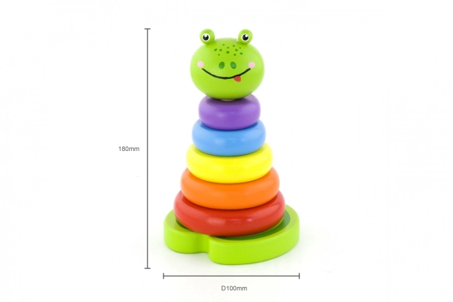 Wooden Stacking Pyramid Frog