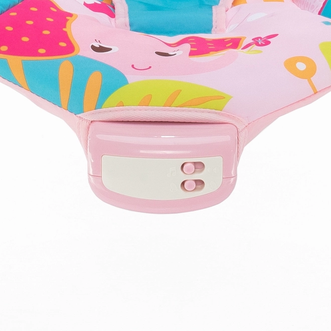 Vibrating Baby Bouncer Happy Safari Pink