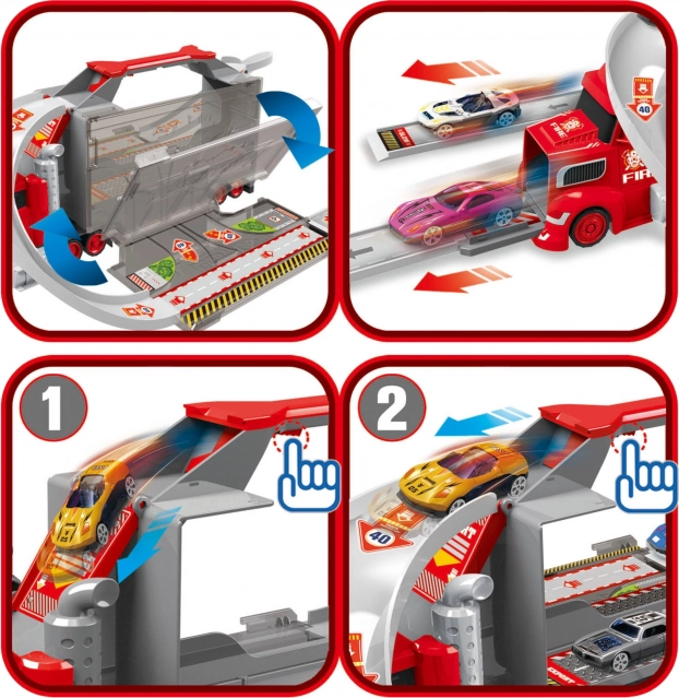 WOOPIE Set Veicolo Rimorchio e Pista da Corsa