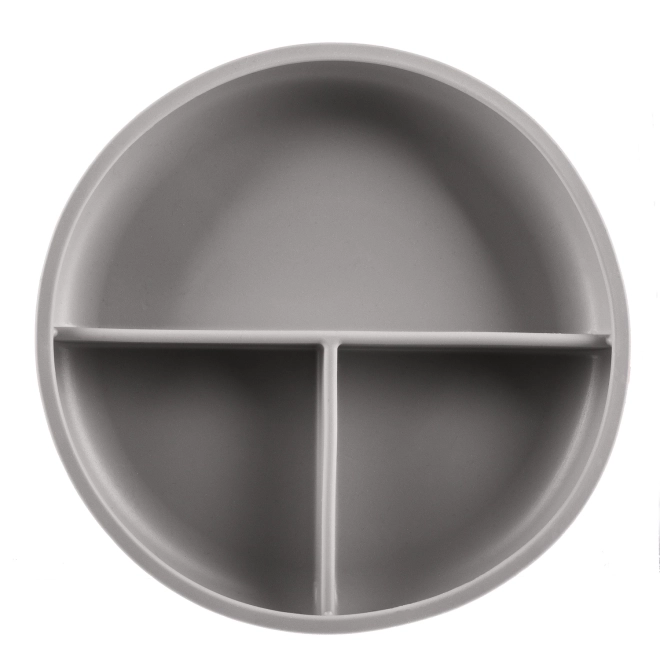 Silicone Divided Suction Plate - Dove Grey