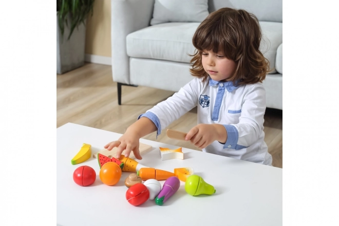 Wooden Cutting Food Play Set