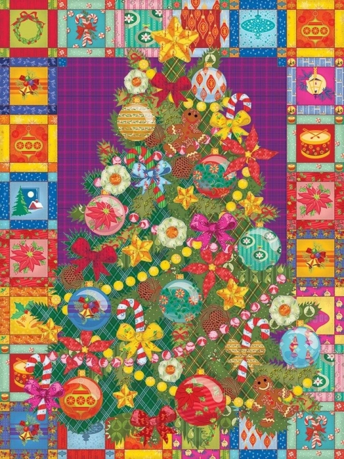 Cobble Hill Christmas Tree on Quilt XL Puzzle 275 Pieces