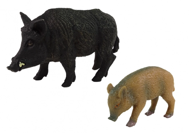 Wild Animal Figurine Set: Boar and Piglet