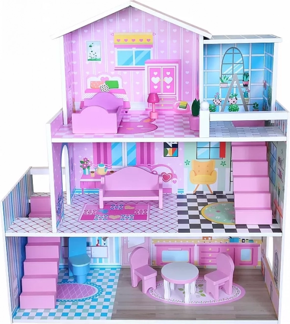 Wooden Dollhouse Pink by FreeON