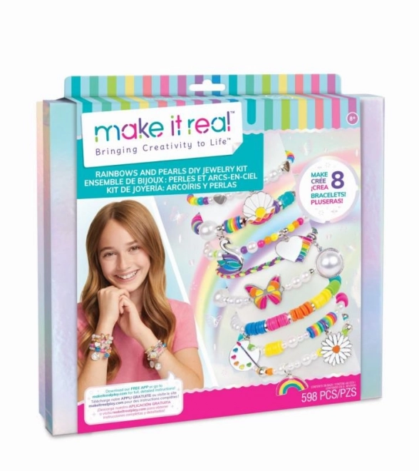 Rainbow and Pearl Bracelet Making Kit