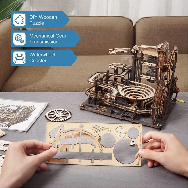 Robotime Rokr 3D Wooden Puzzle Marble Run: Night City