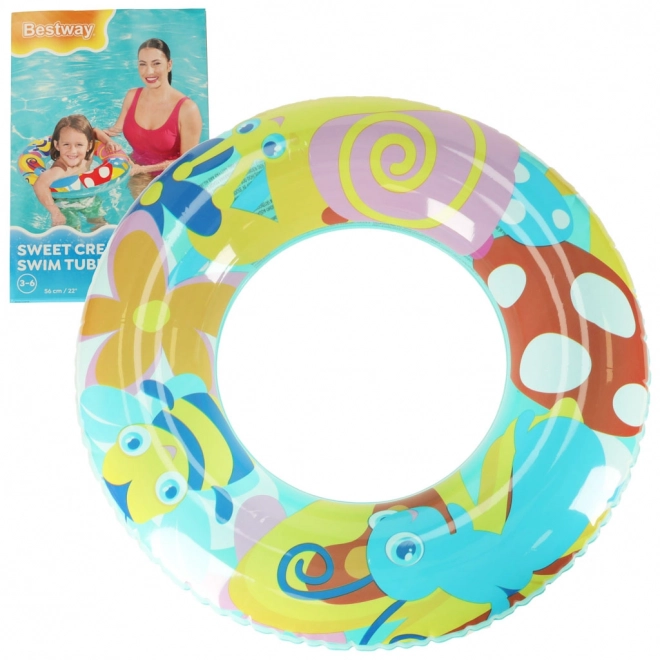 Inflatable Swimming Ring with Butterflies and Snails