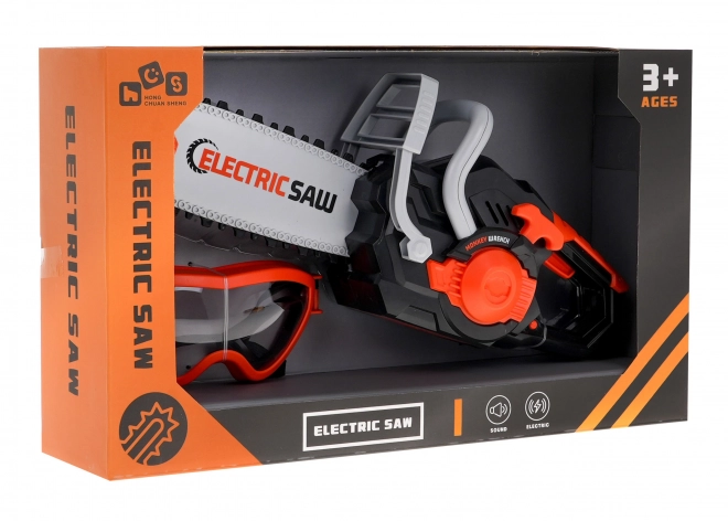 Interactive Chainsaw and Safety Goggles Set for Kids 3+