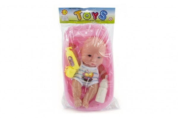 Plastic Baby Doll with Accessories in Bath