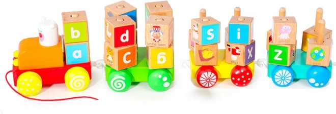 Treno in legno colorato