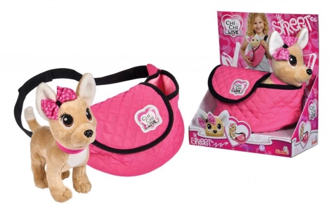 Chihuahua Dog Plush with Stylish Shoulder Bag