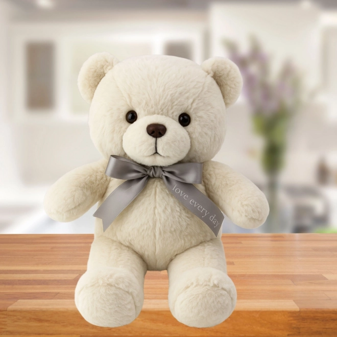 Plüschbär mit Schleife Happy Every Day Weiß 55cm