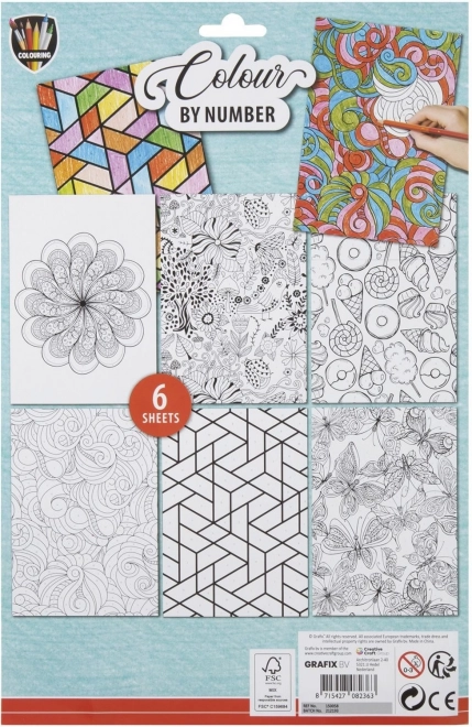 Grafix Coloring by Numbers with Pencils Mandalas and Patterns