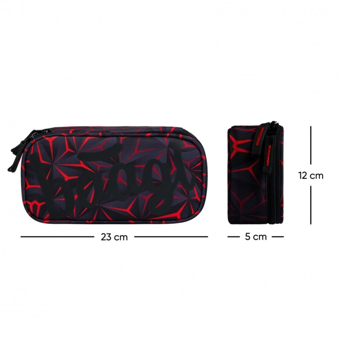 School Pencil Case Red Polygon