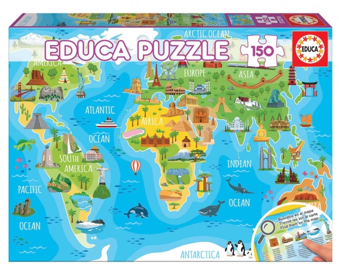 World Monuments Map Puzzle by Educa