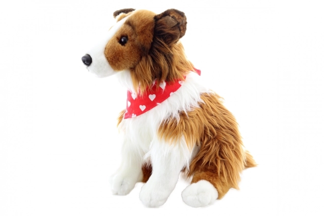 Plush Long-Haired Collie with Scarf Eco-Friendly