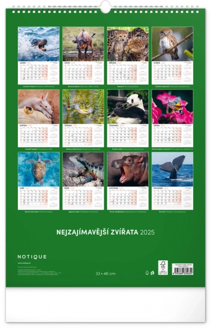 Notique Wall Calendar Most Interesting Animals 2025