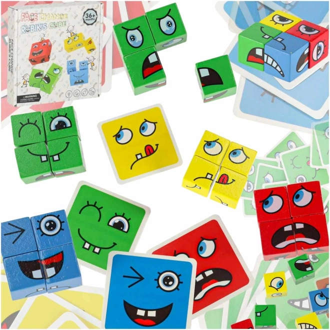 Gioco logico Montessori con cubetti che cambiano faccia – emozioni
