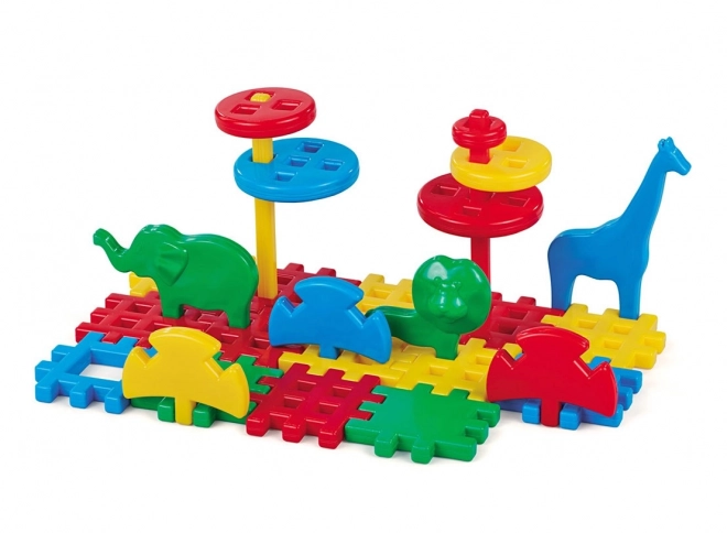 Marioinex waffle building blocks mix zoo set