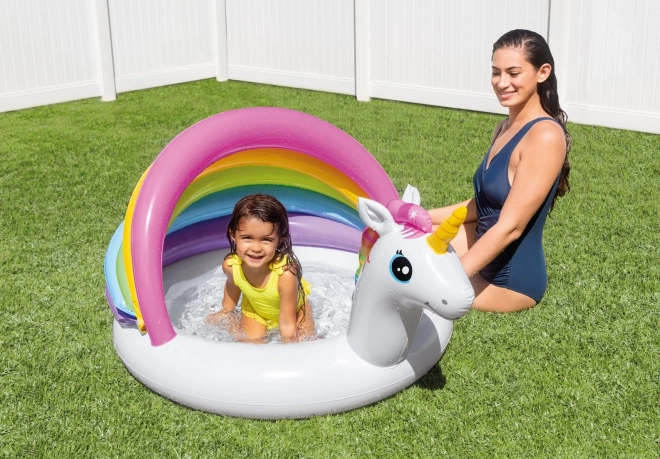 Inflatable Unicorn Pool with Roof